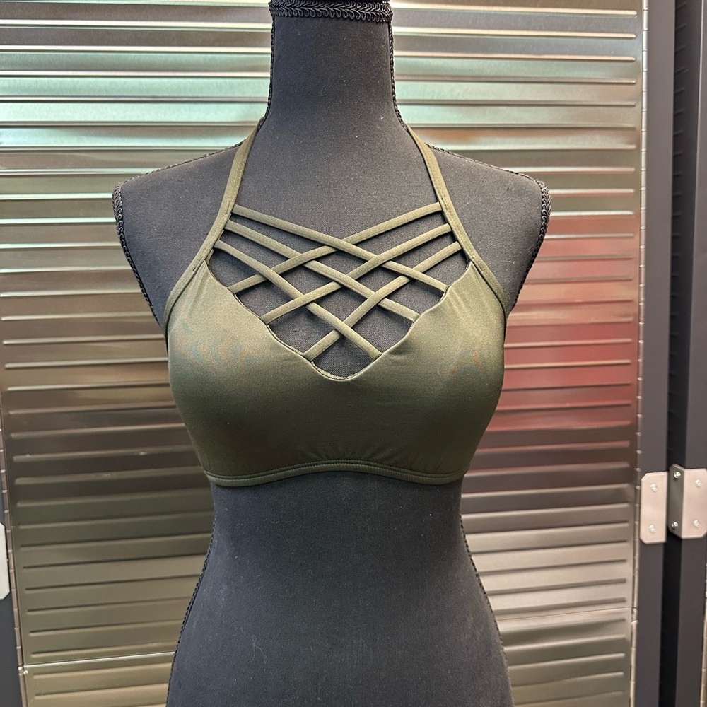 Mossimo Supply Co Green Strappy Bikini Top Women’s Small